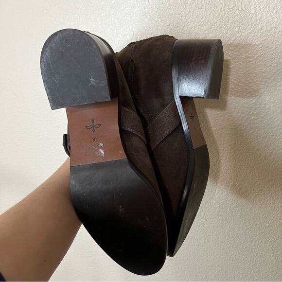 Pour La Victoire Martine brown suede zipper ankle boots 10 - Picture 6 of 9